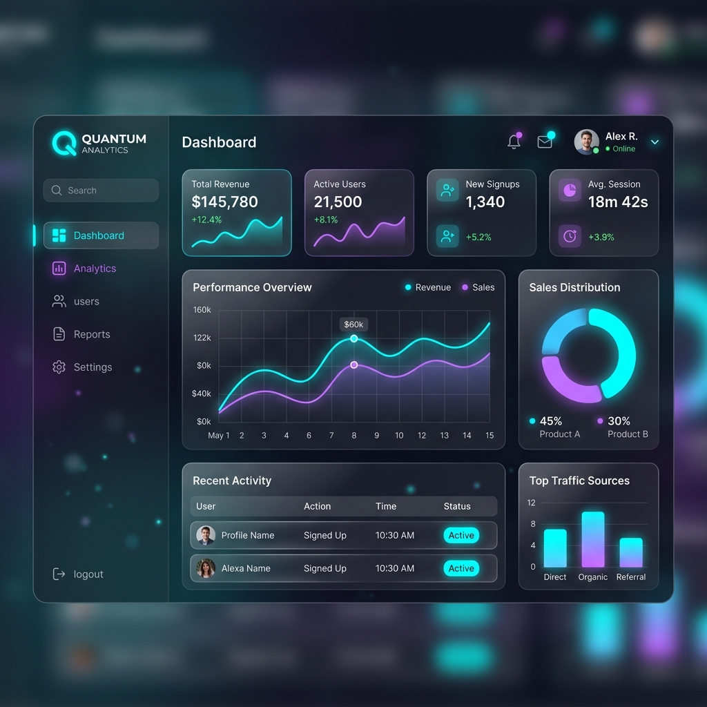 Admin Dashboard Mockup